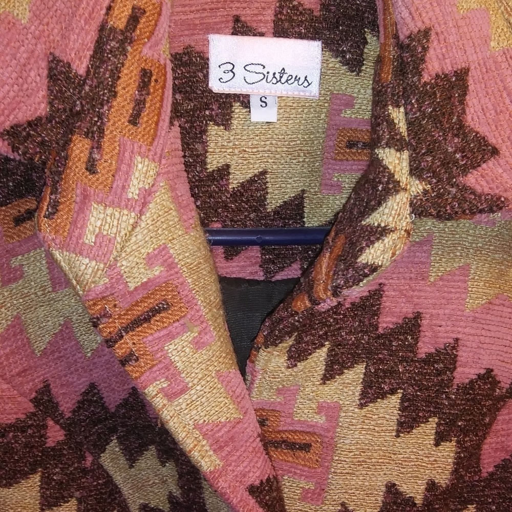Tribal Patterned Wool Coat - Picture 2 of 2